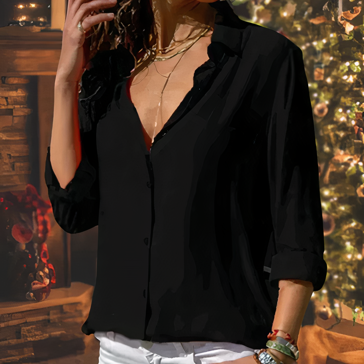 Dam Blus | Lättviktig, Elegant Chiffon | Mira 3