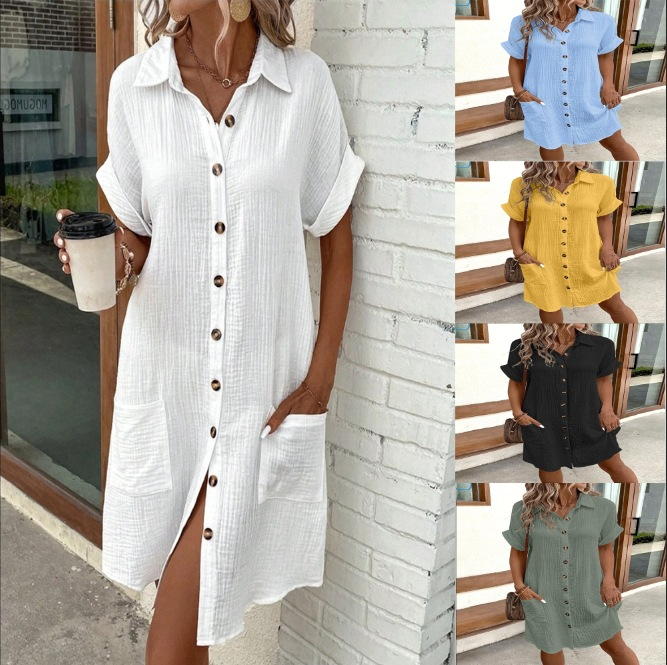 Dam Sommar Skjortklänning | Lättviktig, Elegant | Johanna