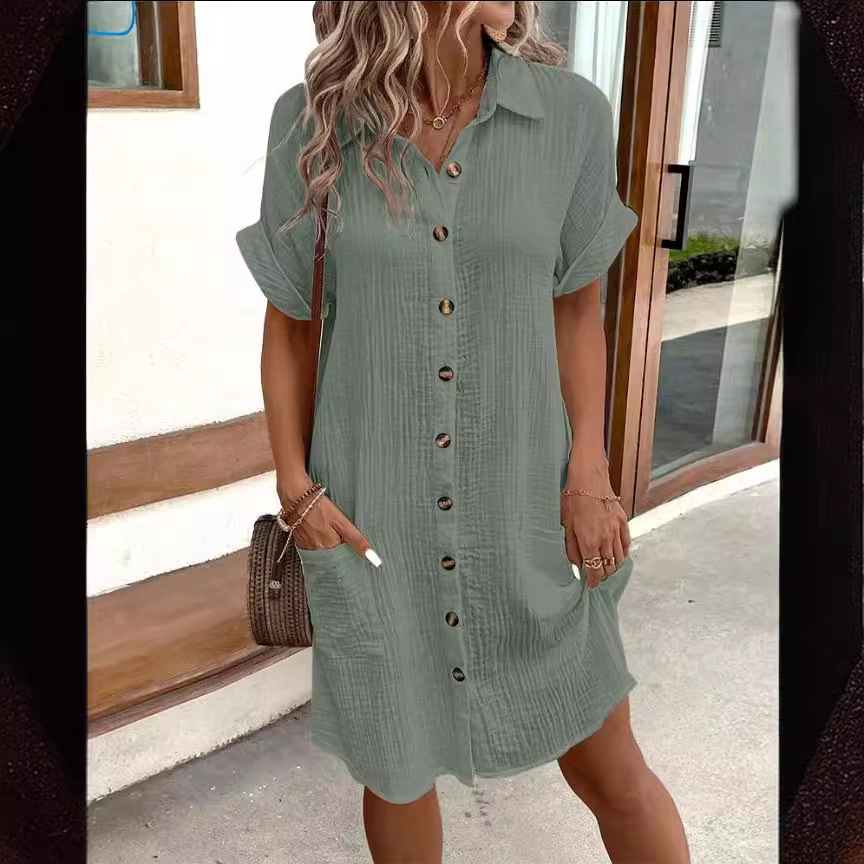 Dam Sommar Skjortklänning | Lättviktig, Elegant | Johanna