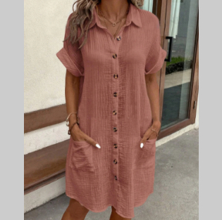 Dam Sommar Skjortklänning | Lättviktig, Elegant | Johanna