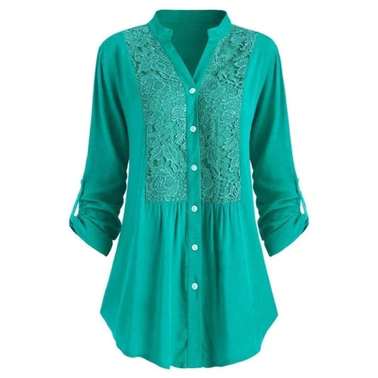Dam Blus med Pofmuffar | Elegant, Lång | Laila 1