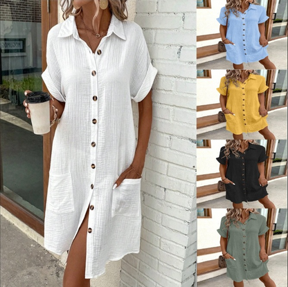Dam Sommar Skjortklänning | Lättviktig, Elegant | Johanna