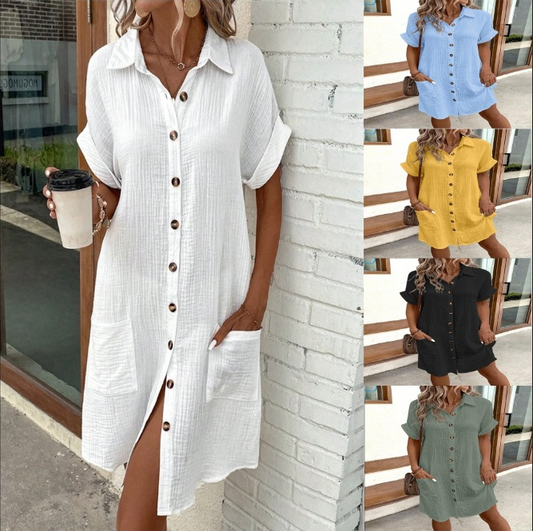 Dam Sommar Skjortklänning | Lättviktig, Elegant | Johanna