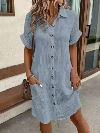 Dam Sommar Skjortklänning | Lättviktig, Elegant | Johanna