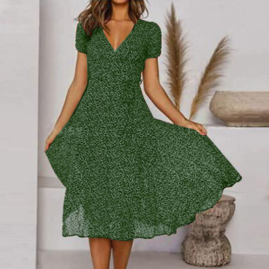 Dam Sommarklänning | Blommönster, V-hals | Monica