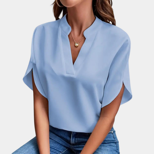 Damer Blus med Korta Ärmar | Mjuk, Elegant | Livia 0