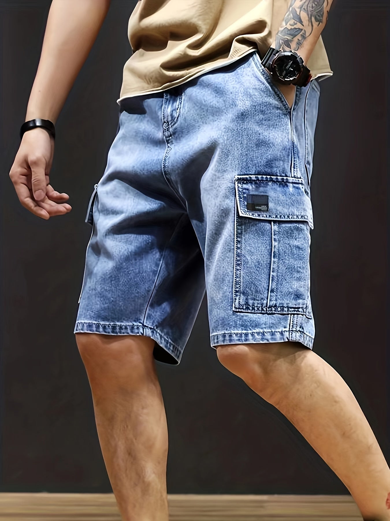 Herr Cargo Shorts | Bekväm, Andningsbar Denim | Leo 0