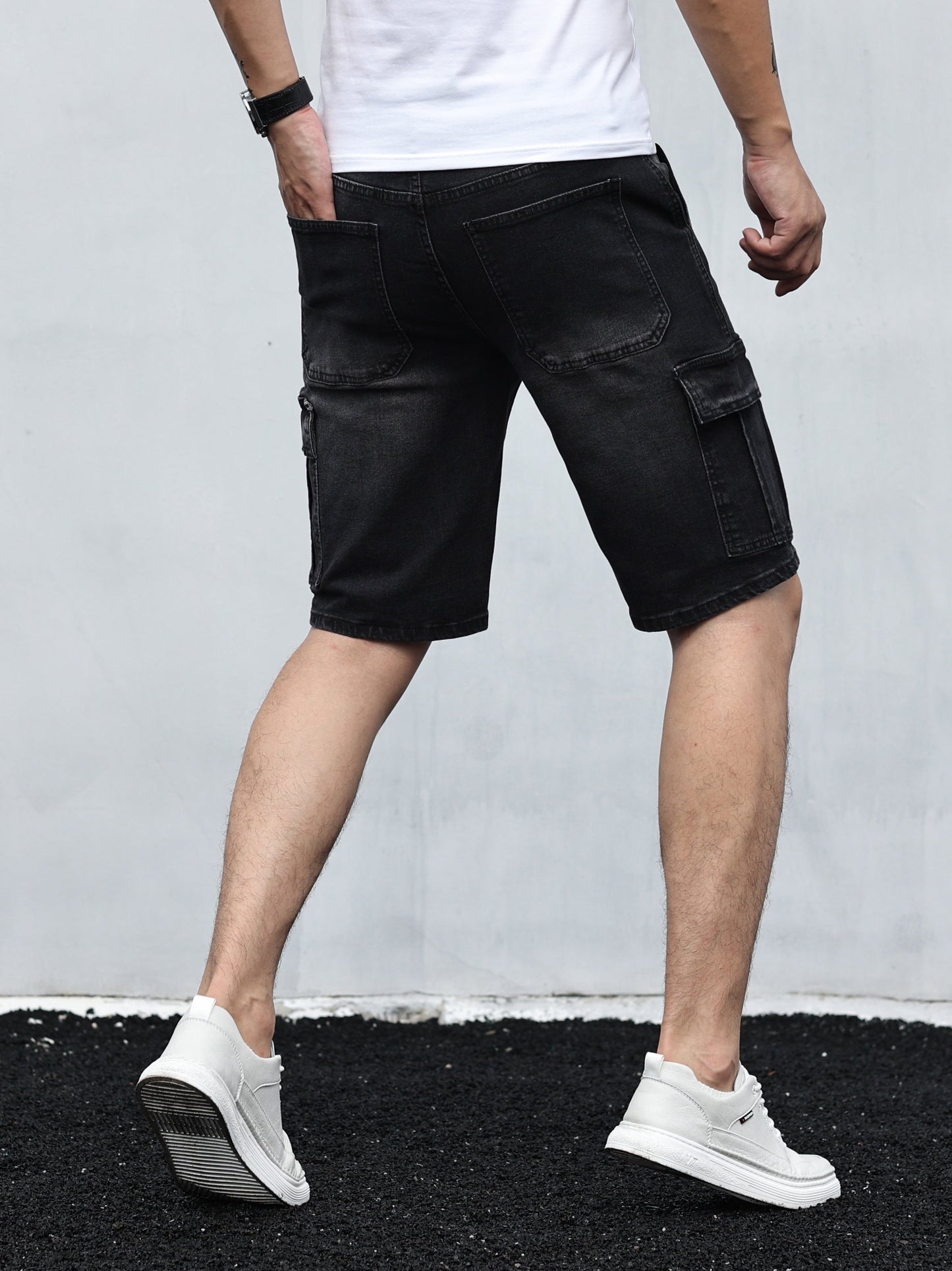 Herr Cargo Shorts | Bekväm, Andningsbar Denim | Leo 3