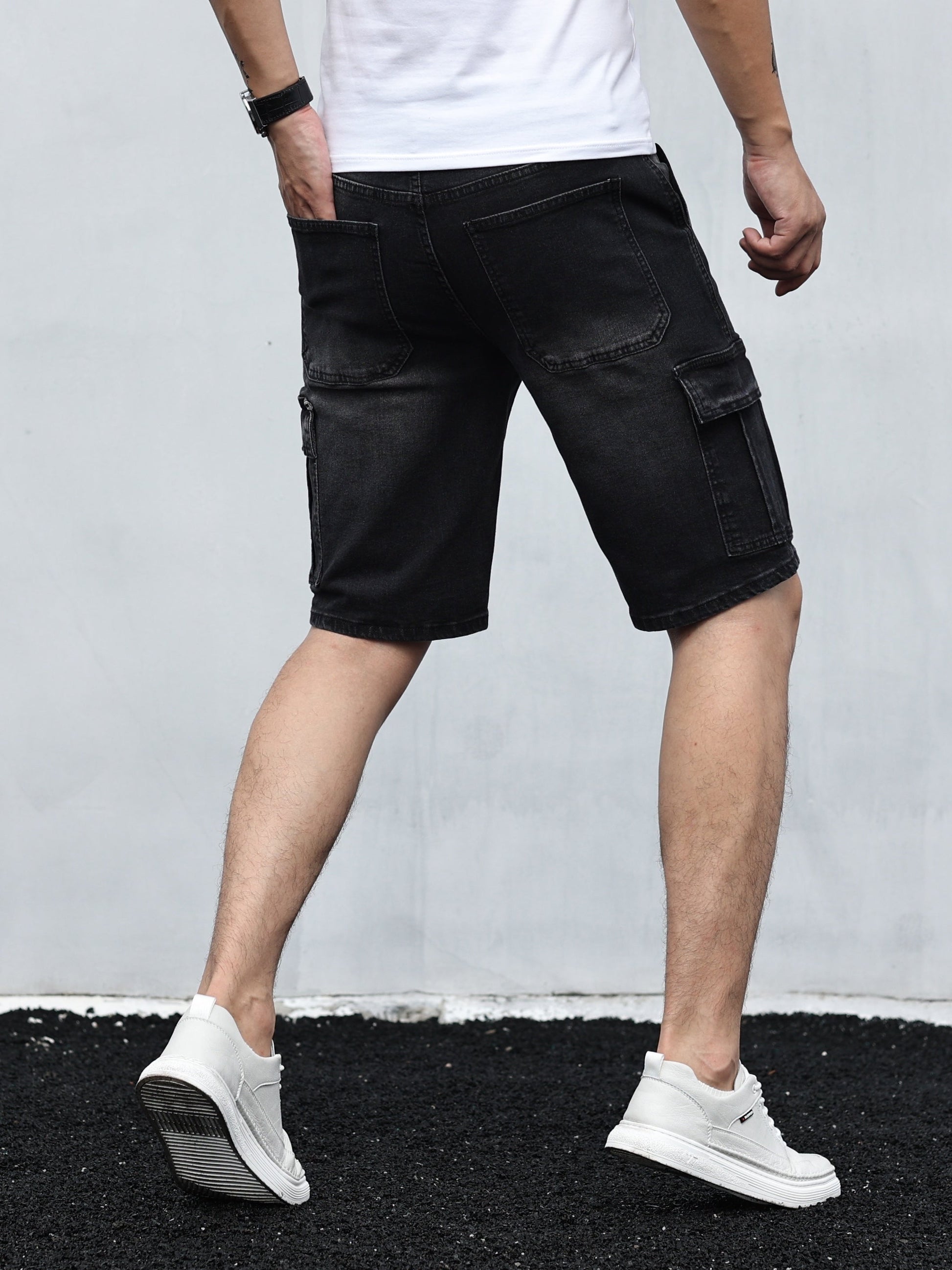 Herr Cargo Shorts | Bekväm, Andningsbar Denim | Leo 3