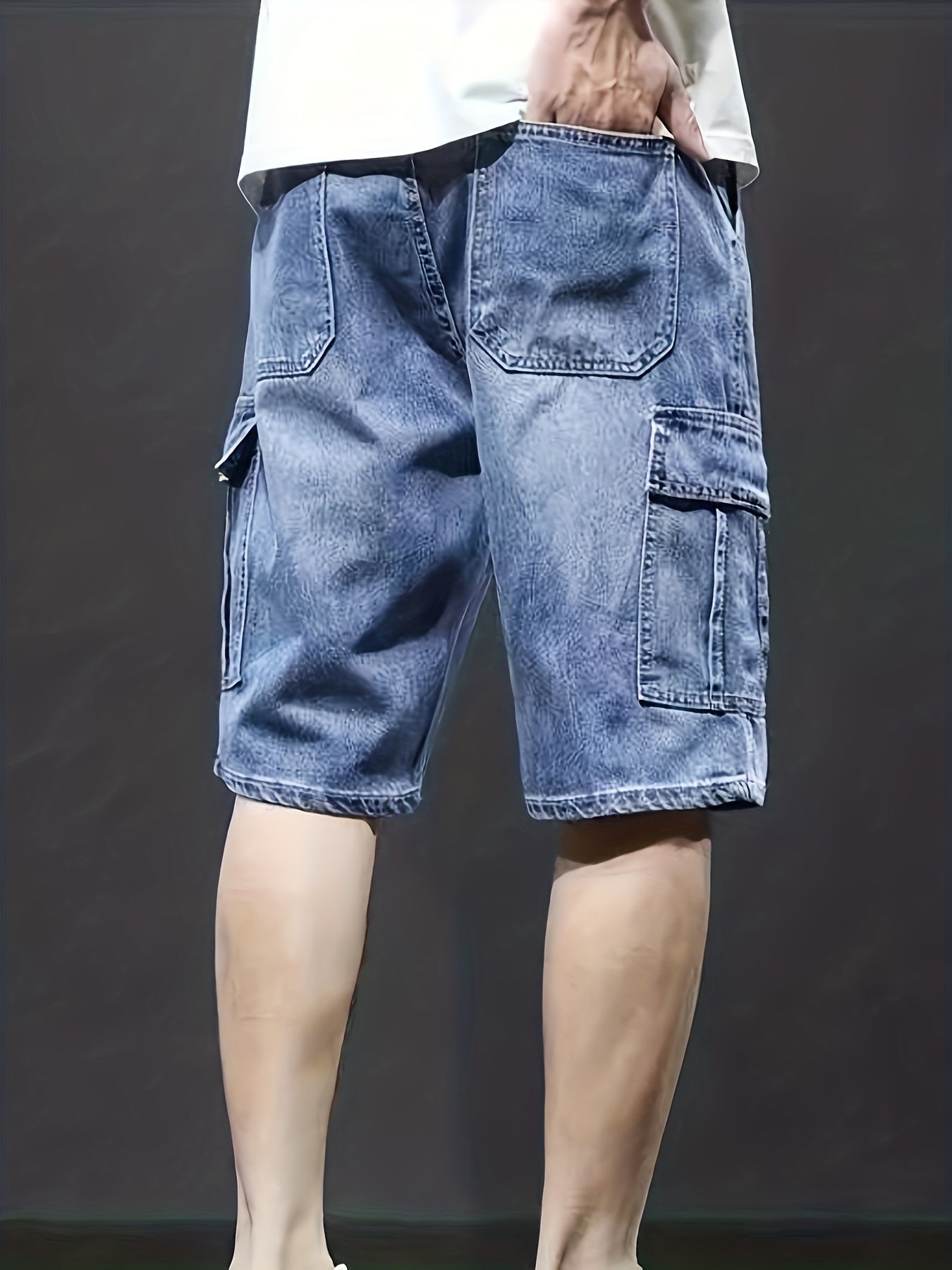 Herr Cargo Shorts | Bekväm, Andningsbar Denim | Leo 4
