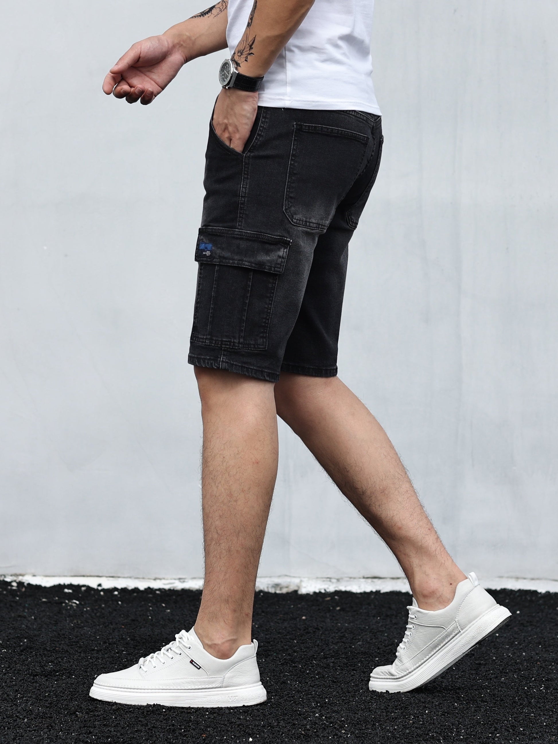 Herr Cargo Shorts | Bekväm, Andningsbar Denim | Leo 6