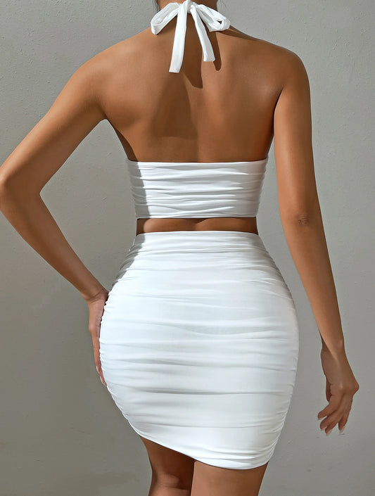 Kvinna Bodycon Klänning | Halterneck, Backless | Mira 1