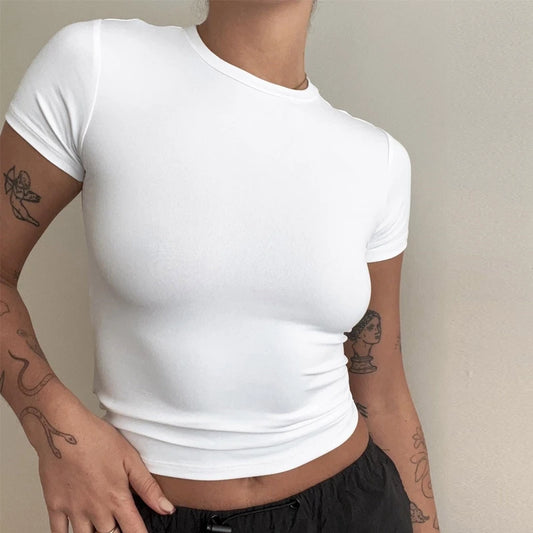 Kvinna T-shirt | Slim Fit, O-Hals i 100% Bomull | Sira 0